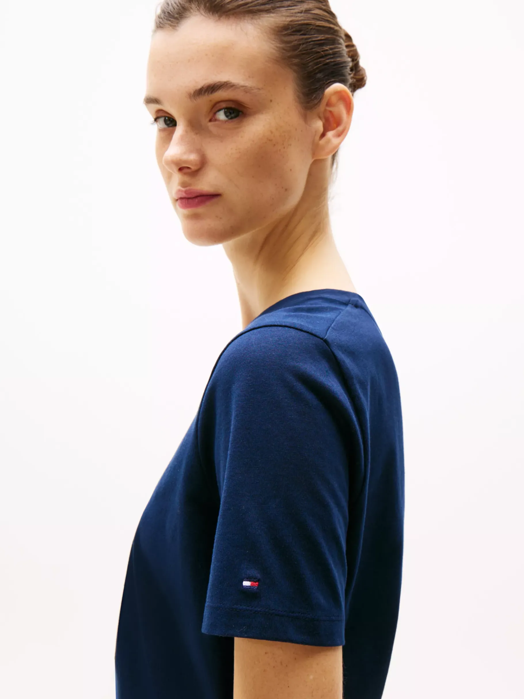 Tommy Hilfiger T-Shirt mit Kontrast-Flag DARK NIGHT NAVY Hot