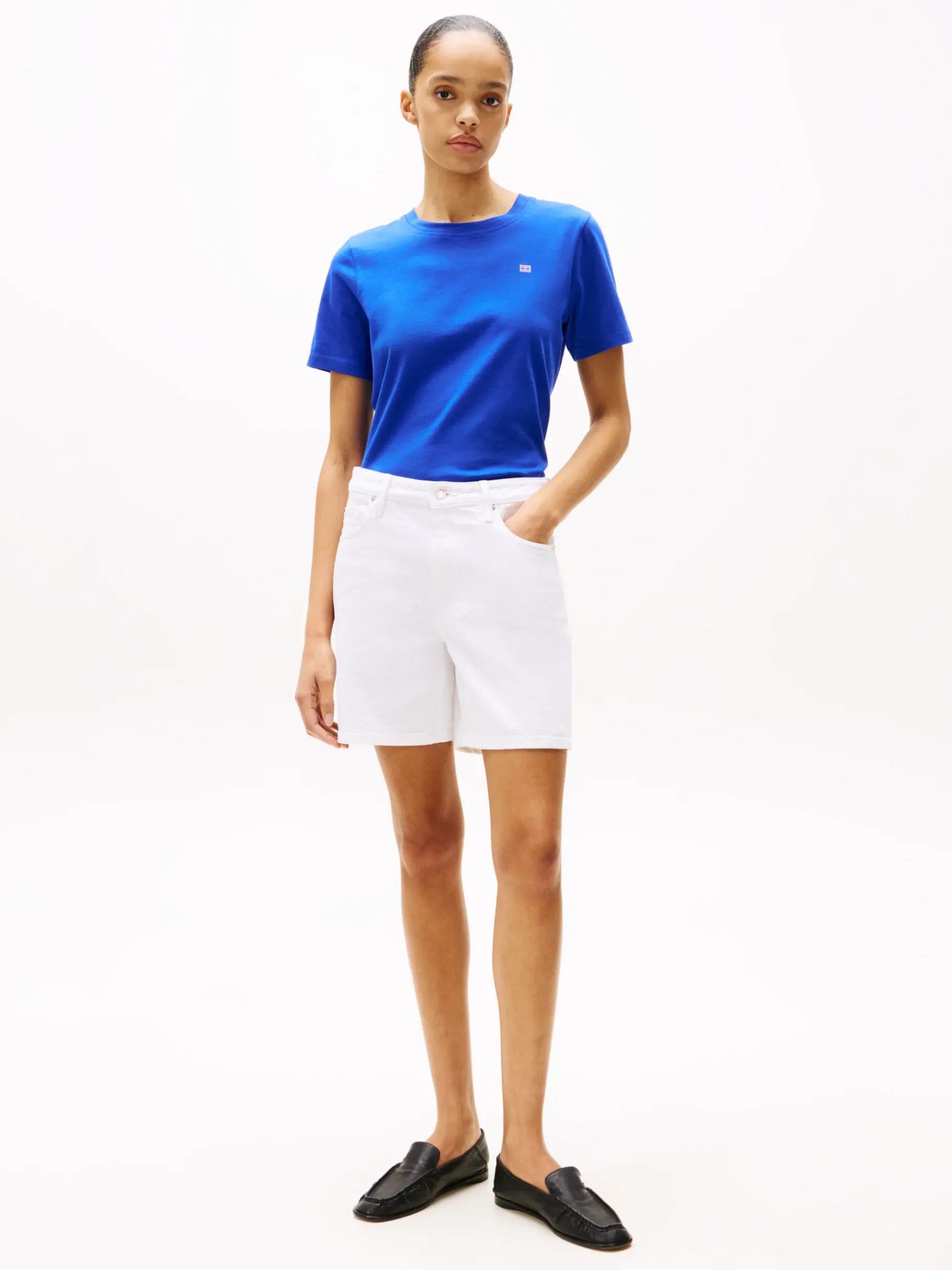 Tommy Hilfiger T-Shirt mit Kontrast-Flag NOBLE BLUE Fashion