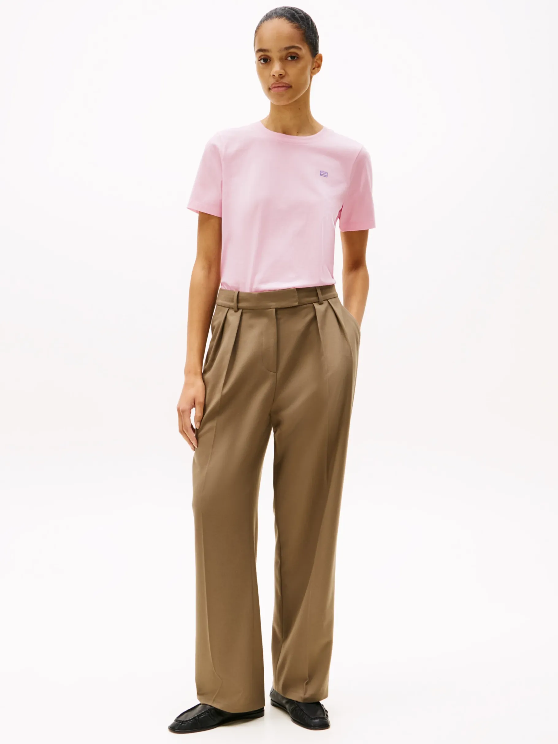 Tommy Hilfiger T-Shirt mit Kontrast-Flag LIGHT PINK Hot