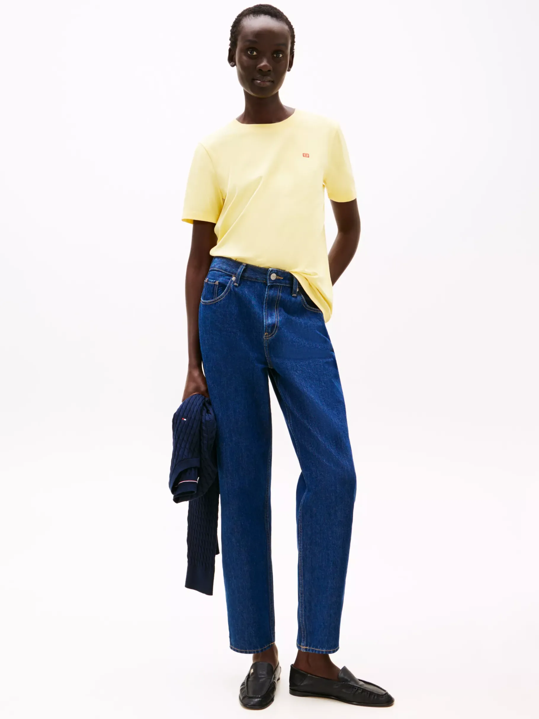 Tommy Hilfiger T-Shirt mit Kontrast-Flag CITRONELLA Clearance