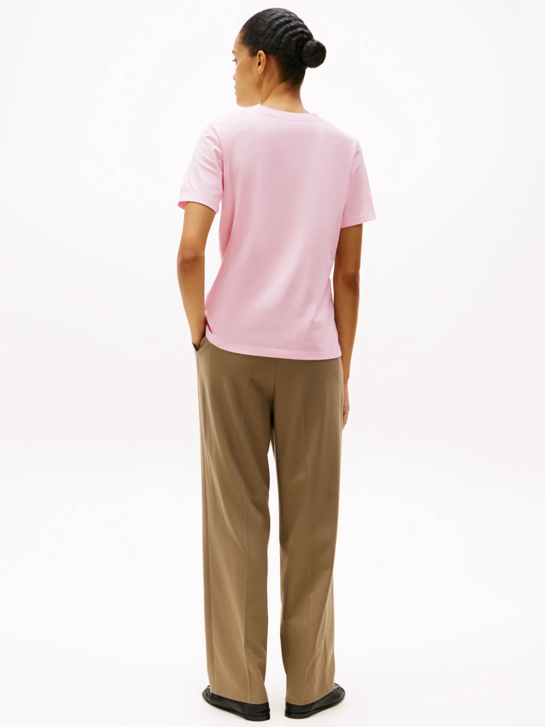 Tommy Hilfiger T-Shirt mit Kontrast-Flag LIGHT PINK Hot