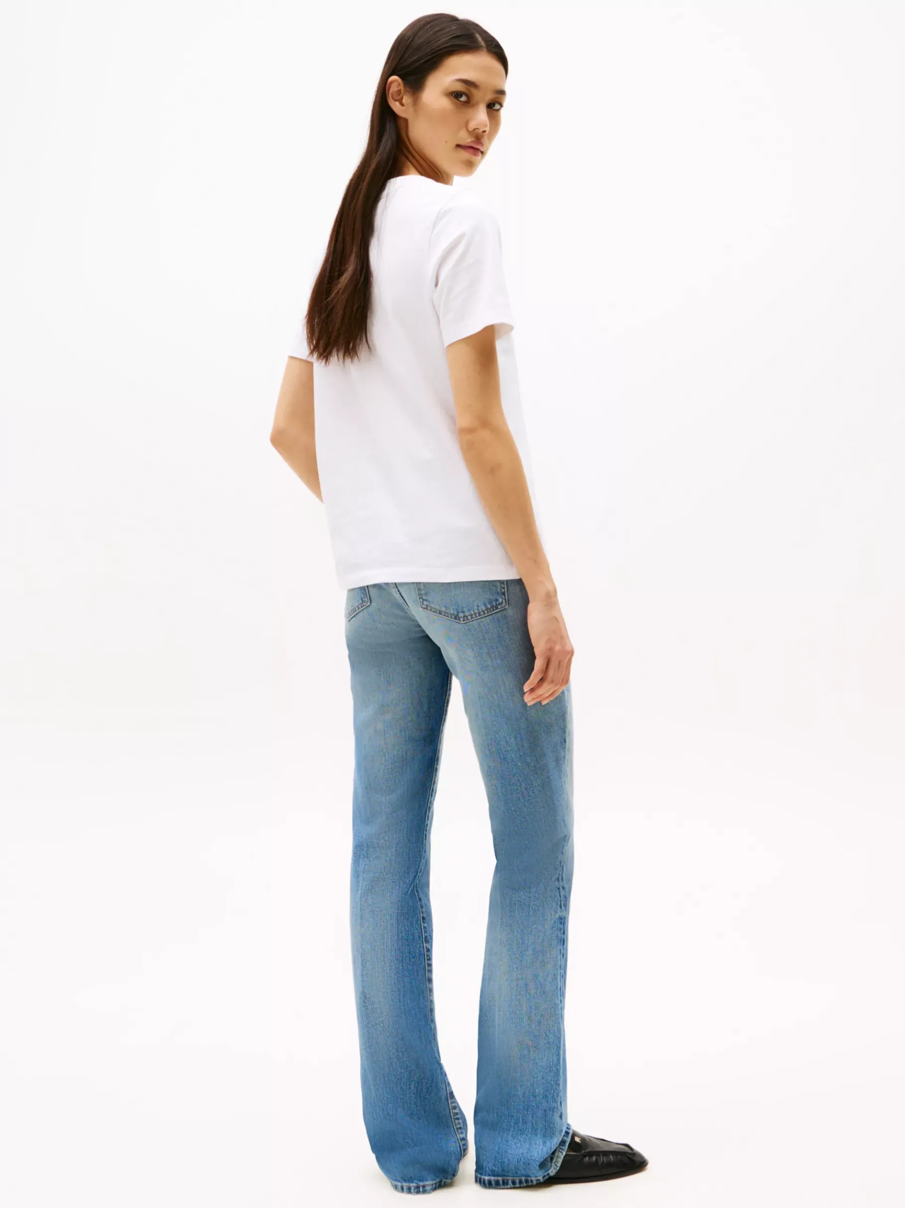 Tommy Hilfiger T-Shirt mit Kontrast-Flag TH OPTIC WHITE Fashion