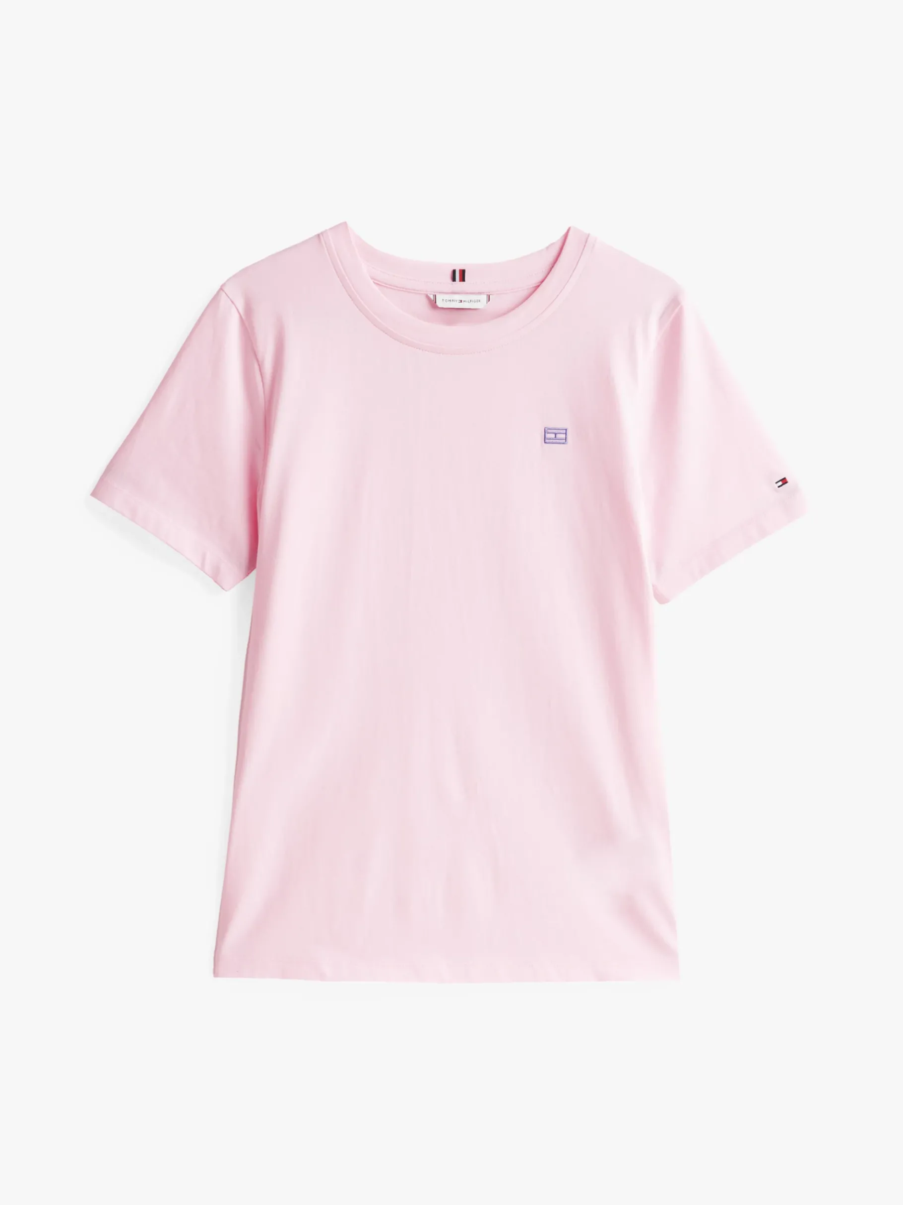 Tommy Hilfiger T-Shirt mit Kontrast-Flag LIGHT PINK Hot