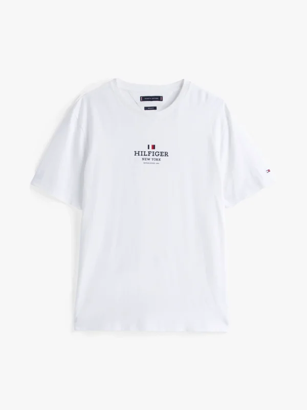 Tommy Hilfiger T-Shirt mit Logo und Rundhalsausschnitt WHITE Best