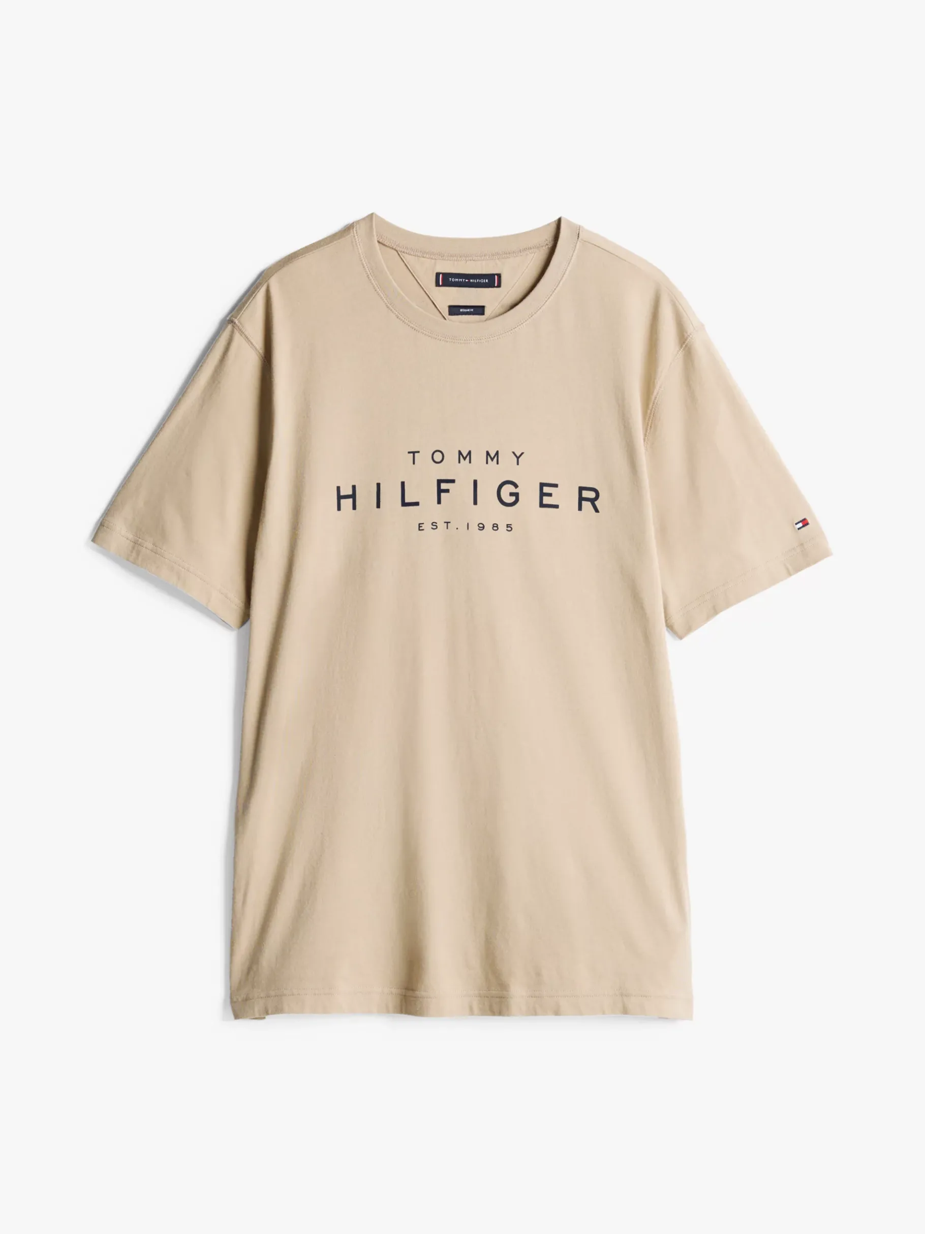 Tommy Hilfiger T-Shirt mit Rundhalsausschnitt und Logo SANDALWOOD Sale