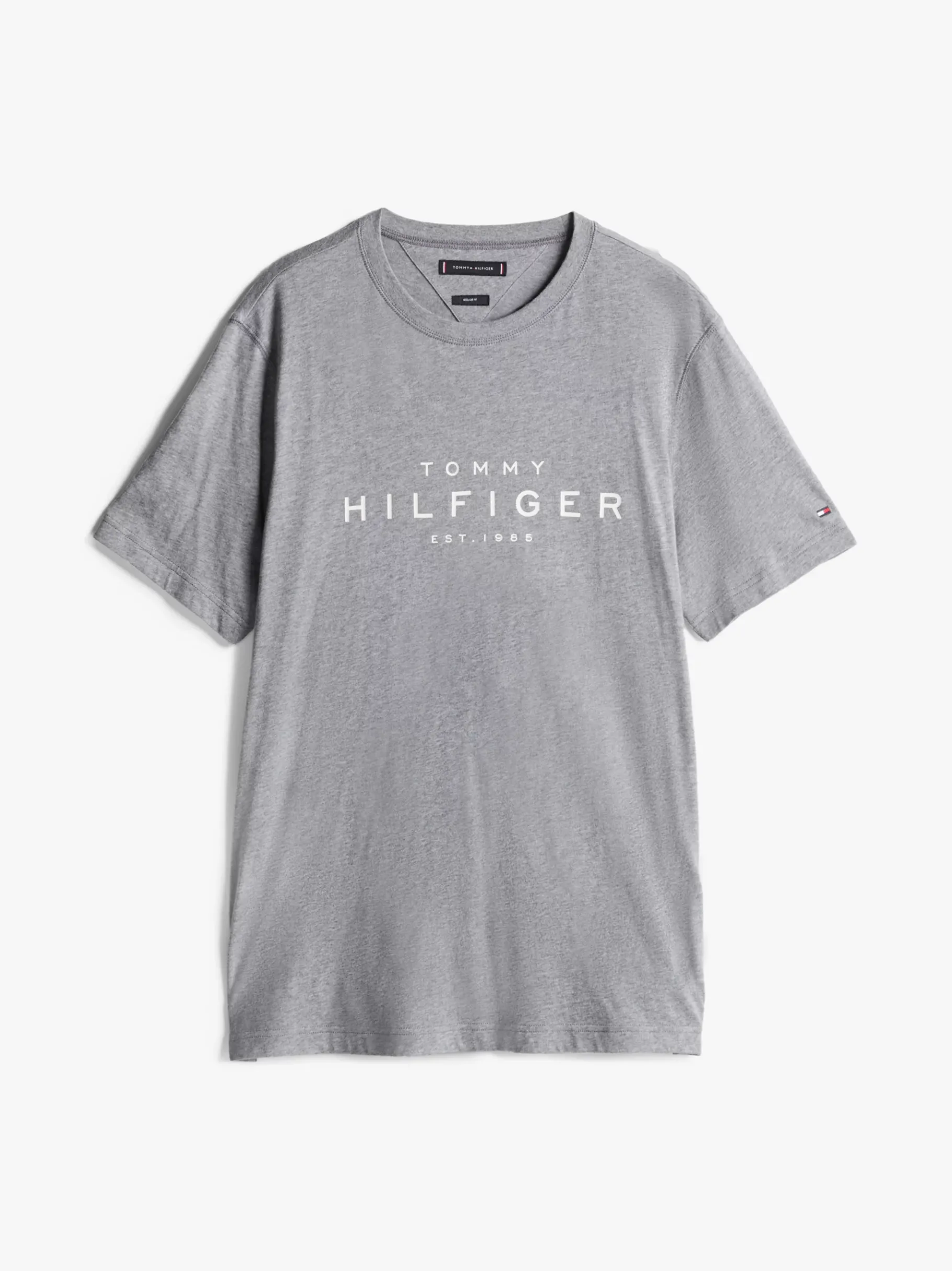 Tommy Hilfiger T-Shirt mit Rundhalsausschnitt und Logo MEDIUM GREY HEATHER New