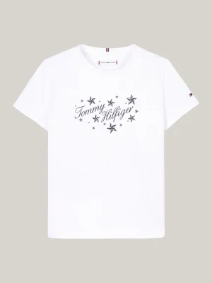 Tommy Hilfiger T-Shirt mit Schreibschrift-Logo WHITE Sale