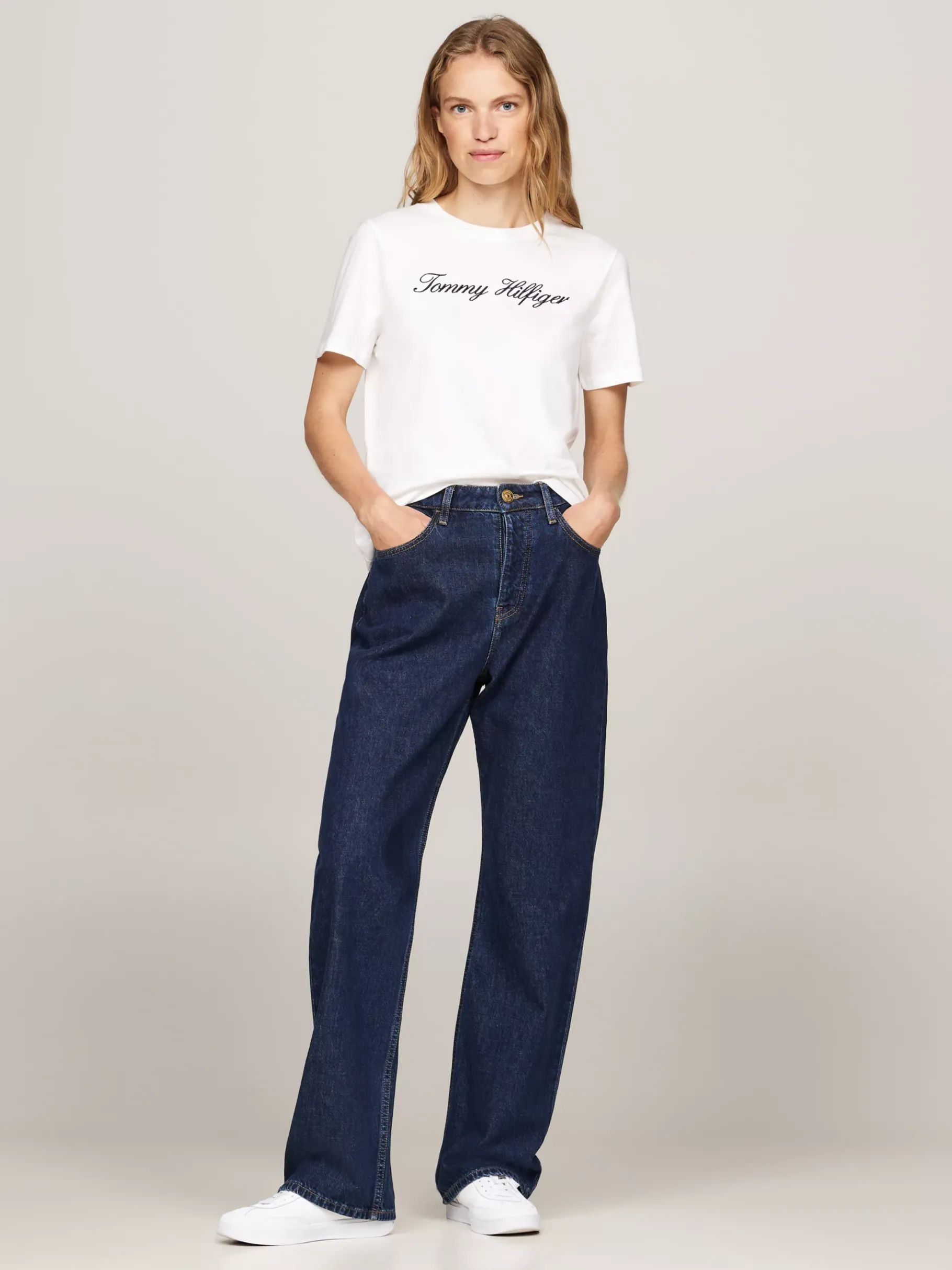 Tommy Hilfiger T-Shirt mit Script-Logo NOS ECRU Hot