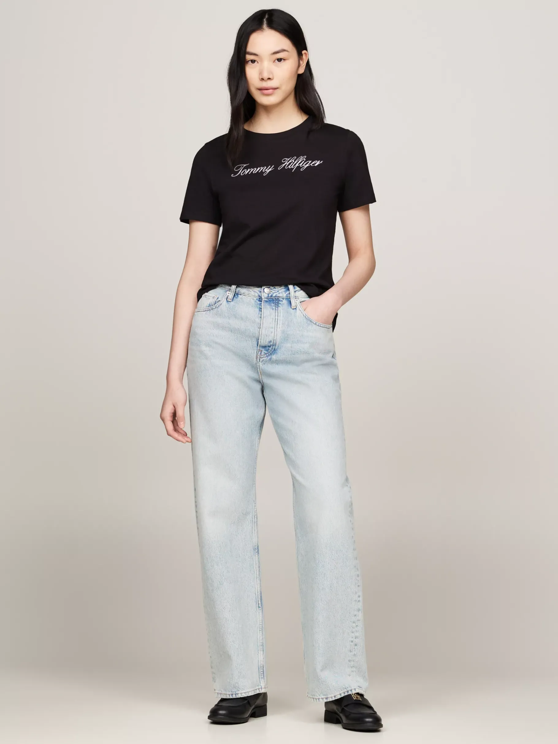 Tommy Hilfiger T-Shirt mit Script-Logo NOS BLACK Online