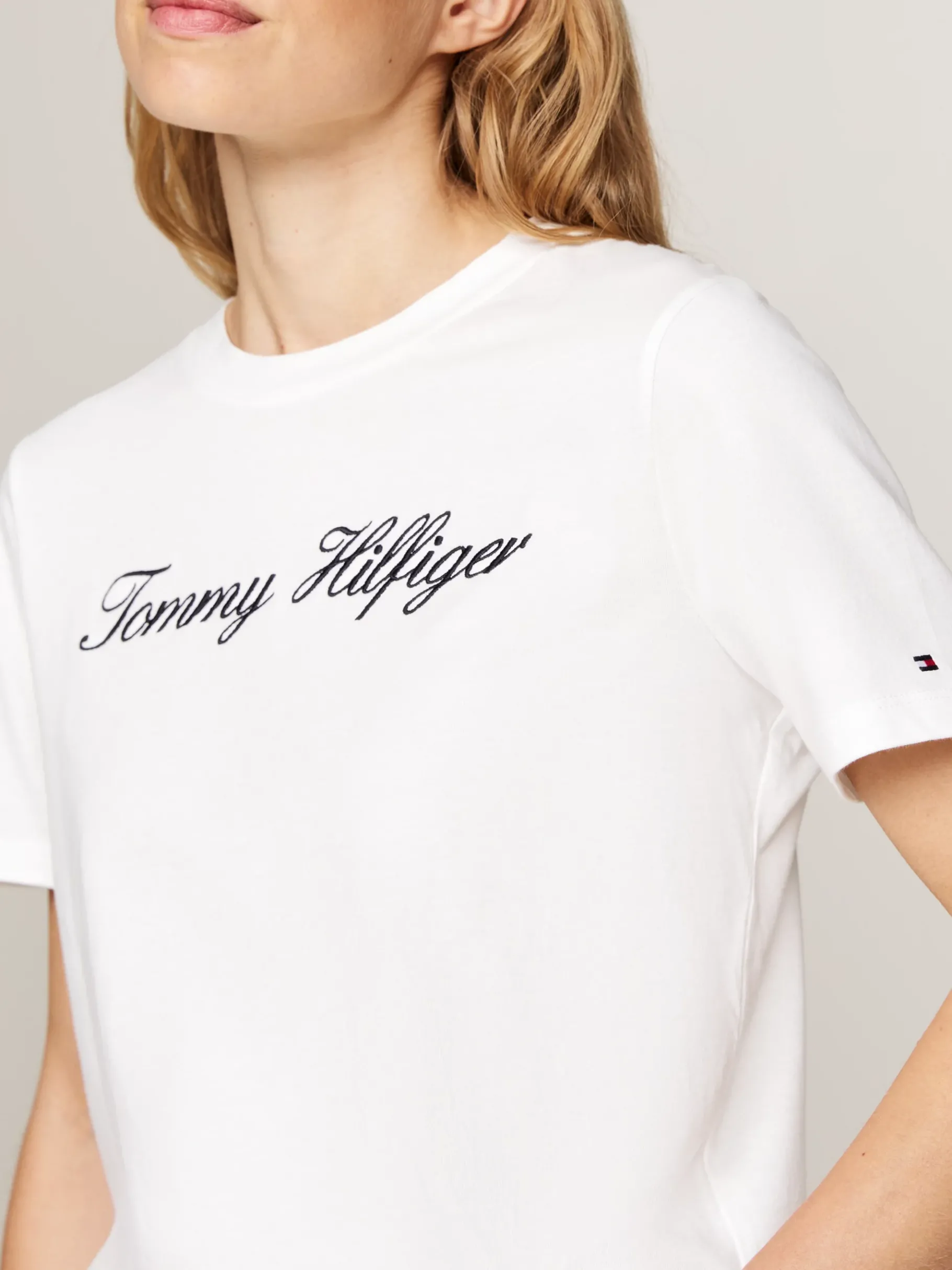Tommy Hilfiger T-Shirt mit Script-Logo NOS ECRU Hot
