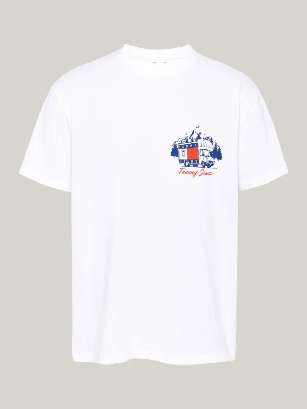 Tommy Hilfiger T-Shirt mit Slogan-Grafik auf dem Rücken WHITE Clearance