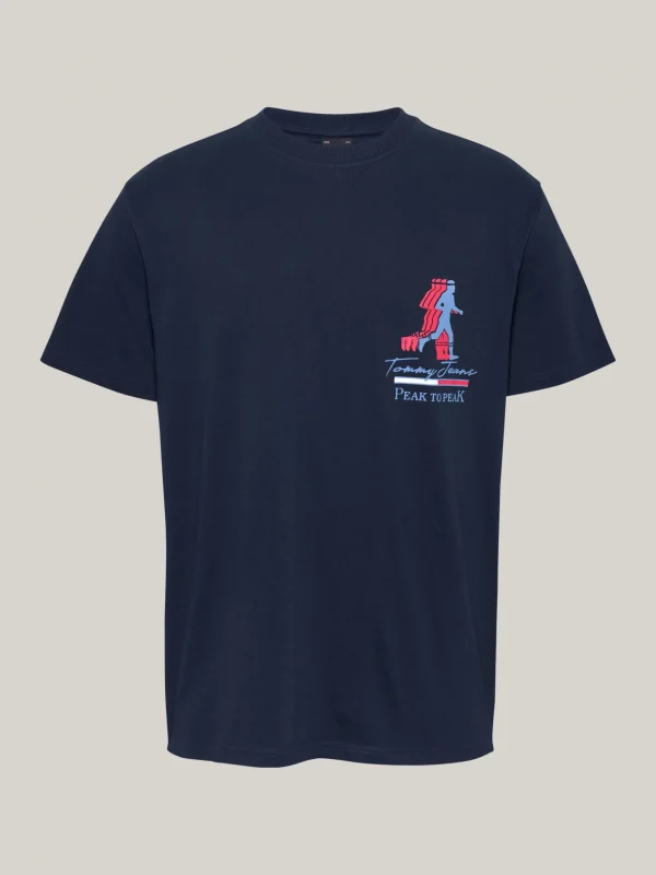 Tommy Hilfiger T-Shirt mit Slogan-Grafik auf dem Rücken DARK NIGHT NAVY Discount