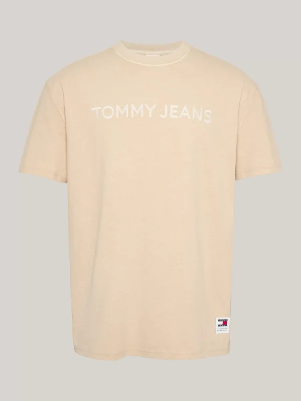 Tommy Hilfiger T-Shirt mit Stückfärbung und Logo-Stickerei GENTLE GOLD Fashion