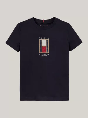 Tommy Hilfiger T-Shirt mit vertikaler Flag DESERT SKY Flash Sale