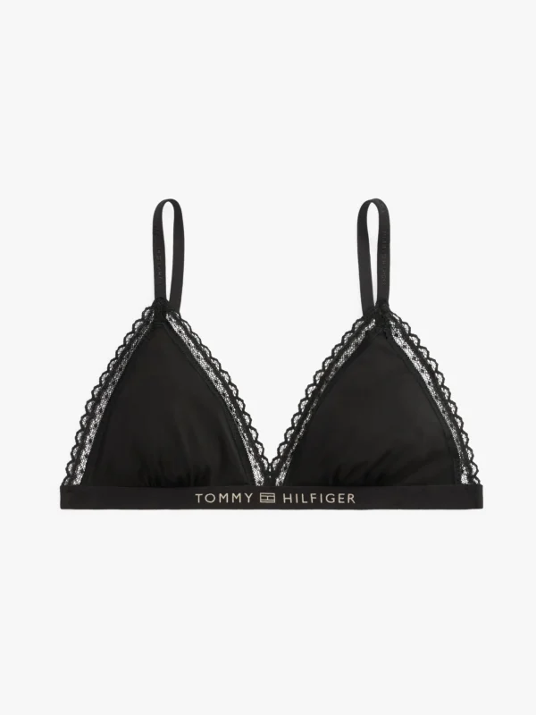 Tommy Hilfiger Ungefütterter Triangel-BH mit Spitze BLACK Outlet
