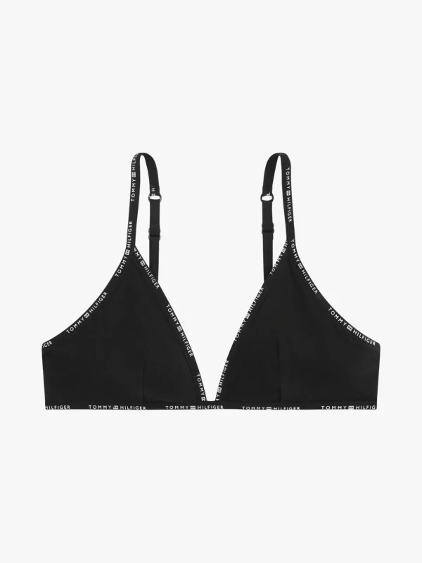 Tommy Hilfiger Ungepolsterter Triangel-BH mit Logomuster BLACK Hot