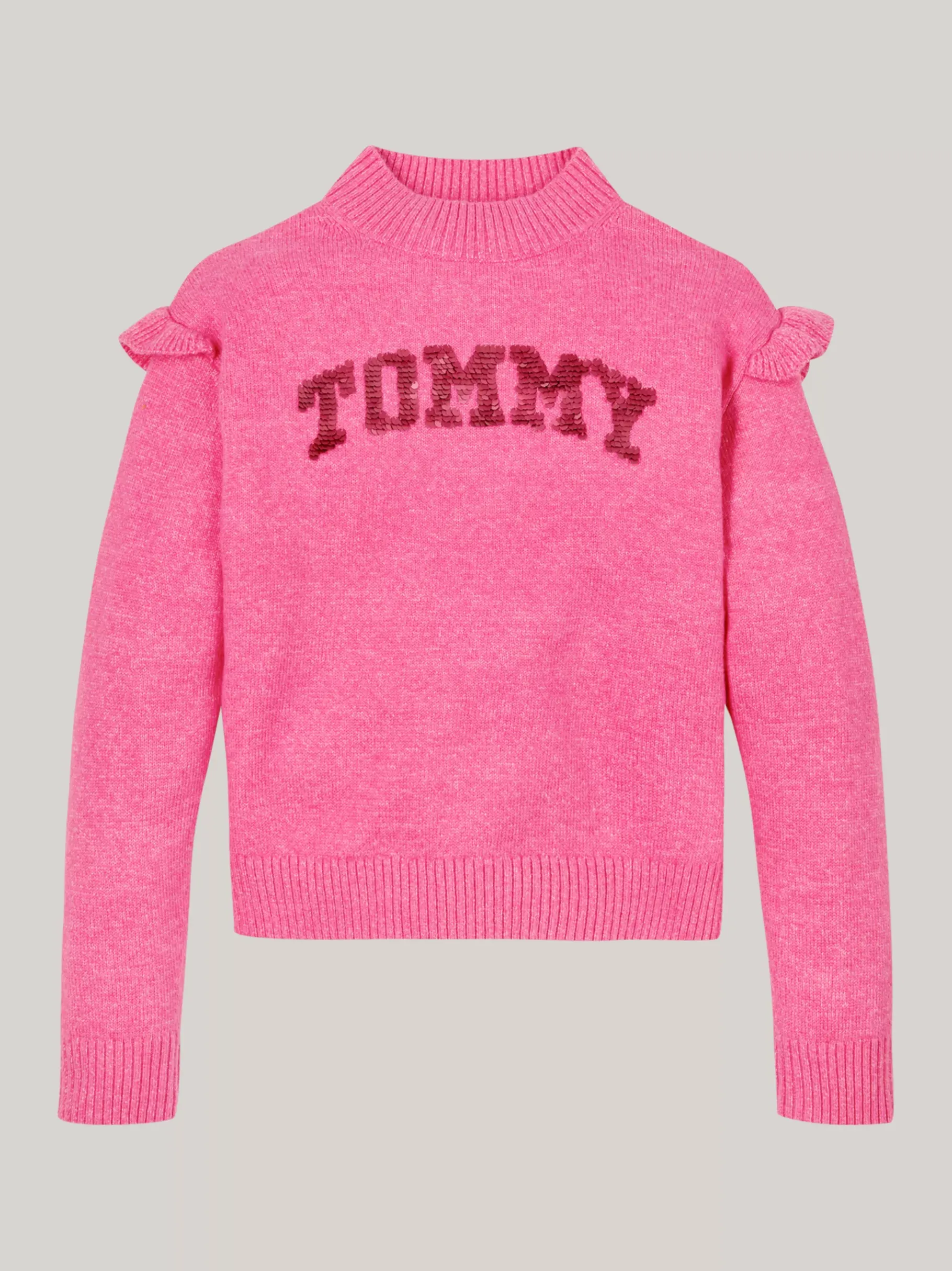 Tommy Hilfiger Varsity Pullover mit Pailletten-Logo HERITAGE PINK Best Sale