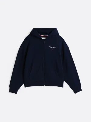 Tommy Hilfiger Varsity Relaxed Fit Hoodie mit Reißverschluss DARK NIGHT NAVY Cheap