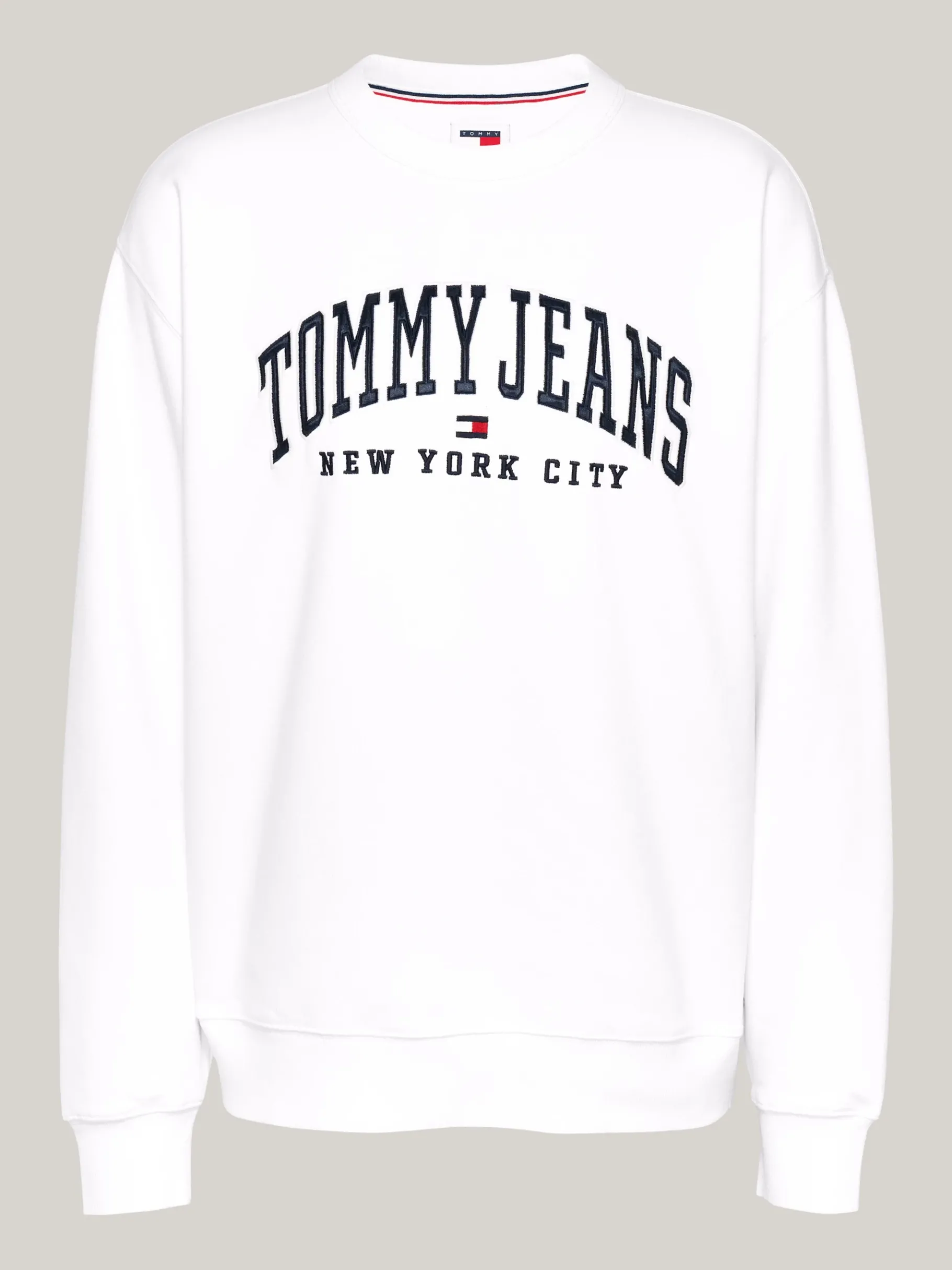 Tommy Hilfiger Varsity Relaxed Fit Rundhals-Sweatshirt WHITE Best Sale