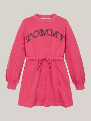 Tommy Hilfiger Varsity Relaxed Fit Sweatshirt-Kleid mit Logo HERITAGE PINK Clearance