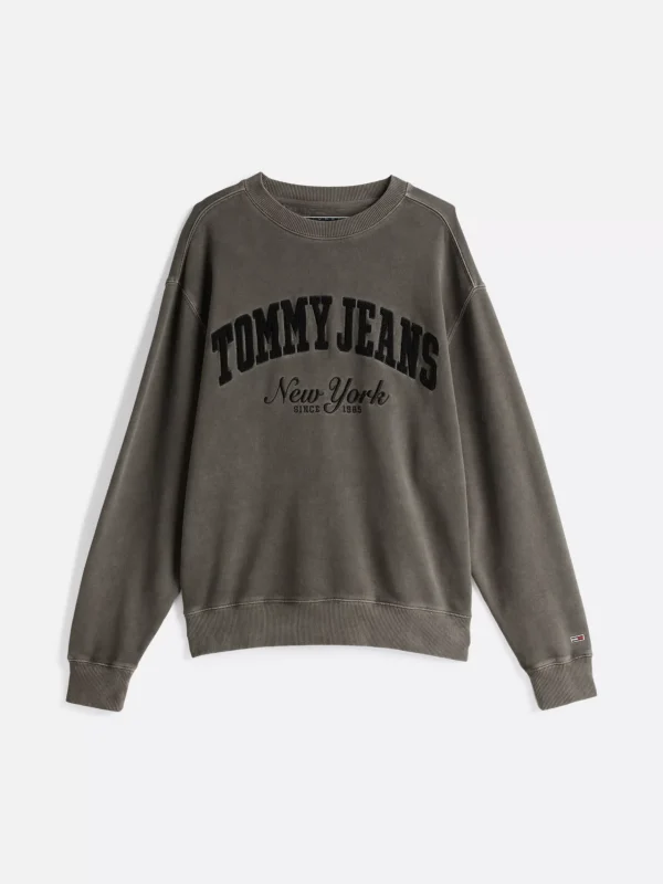 Tommy Hilfiger Varsity Relaxed Fit Sweatshirt mit Waschung BLACK Online