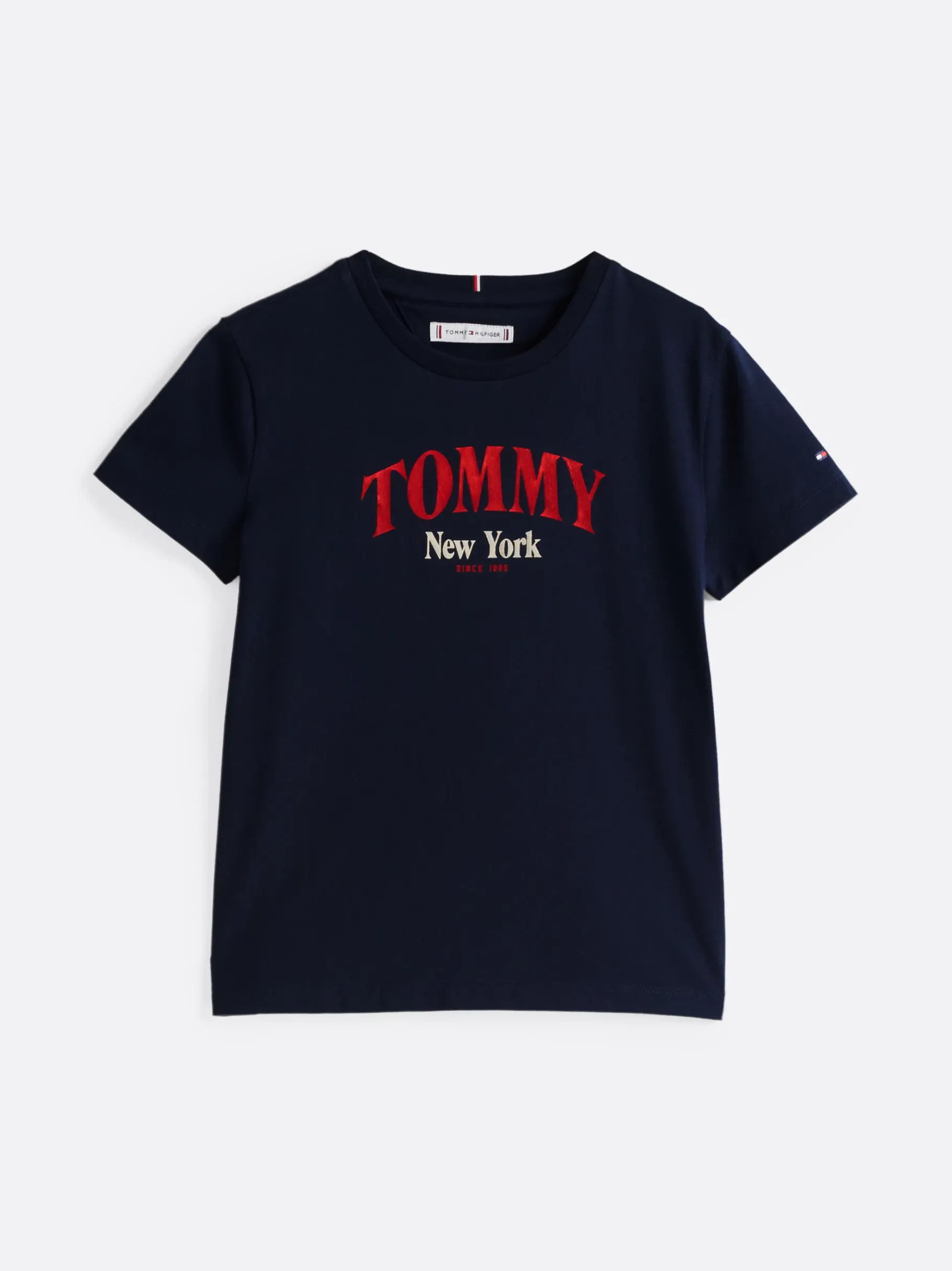 Tommy Hilfiger Varsity Rundhals-T-Shirt mit Logo DARK NIGHT NAVY Sale