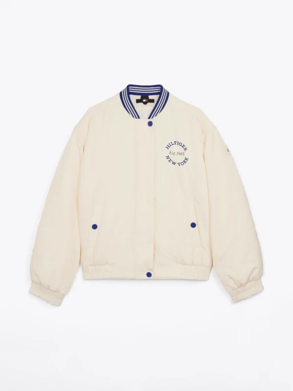 Tommy Hilfiger Varsity-Bomberjacke aus Satin CALICO Clearance
