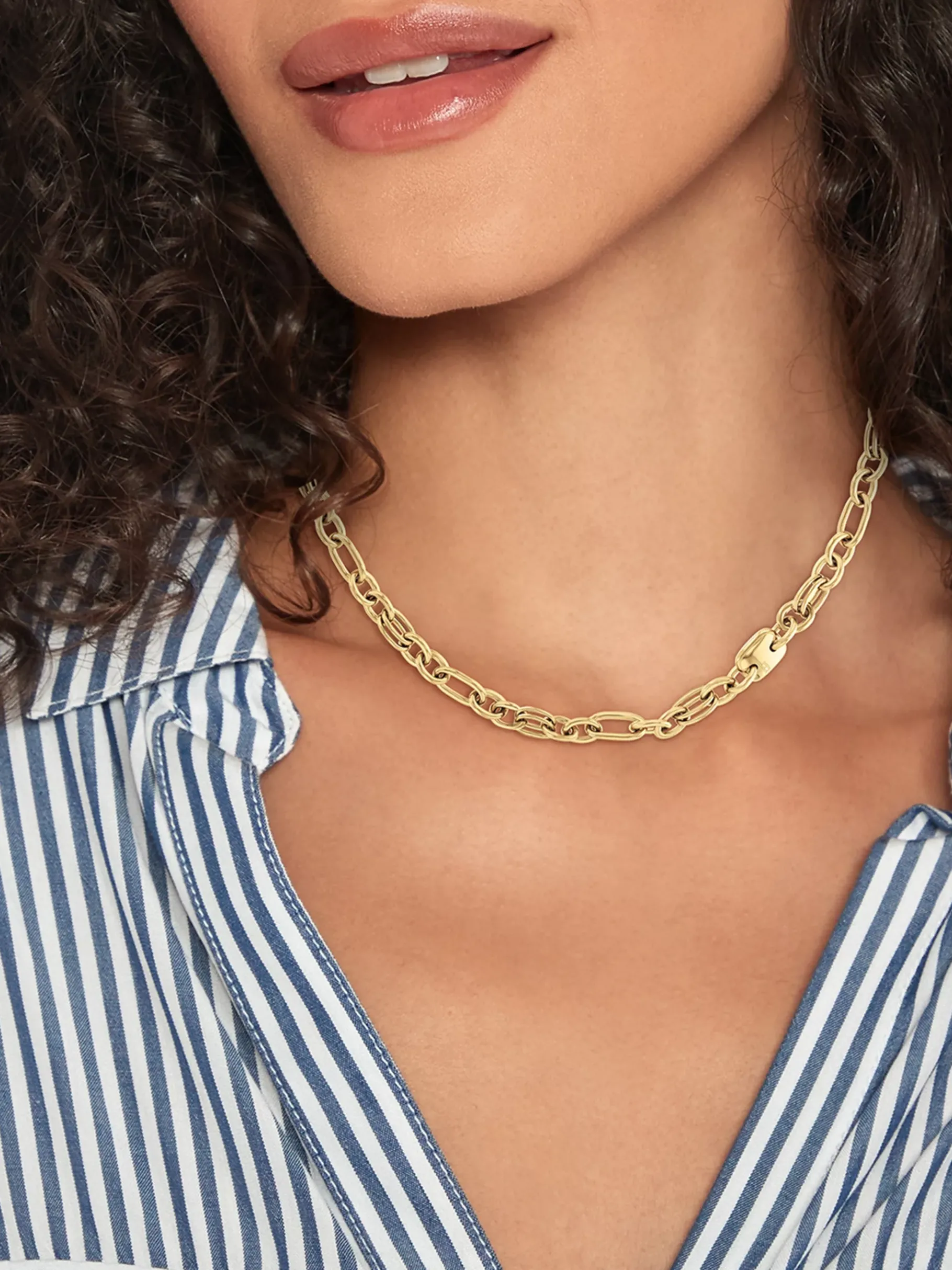 Tommy Hilfiger Verete Halskette mit Kontrast-Gliedern GOLD Fashion