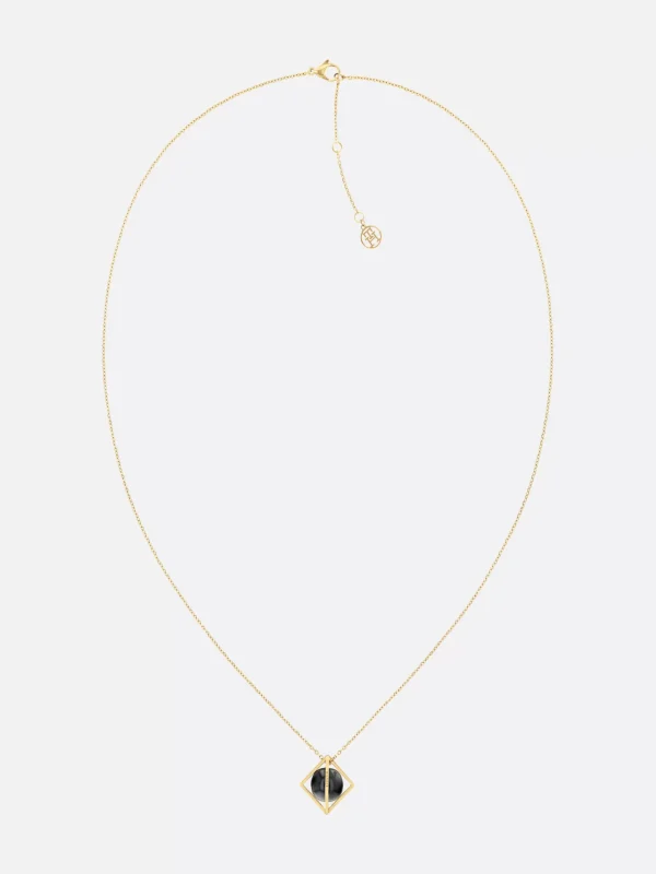 Tommy Hilfiger Verete Halskette mit Onyx-Kugel GOLD Best Sale