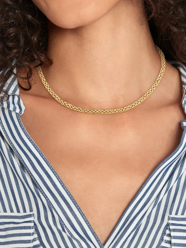 Tommy Hilfiger Verete Halskette mit verknüpften Ringen GOLD Outlet