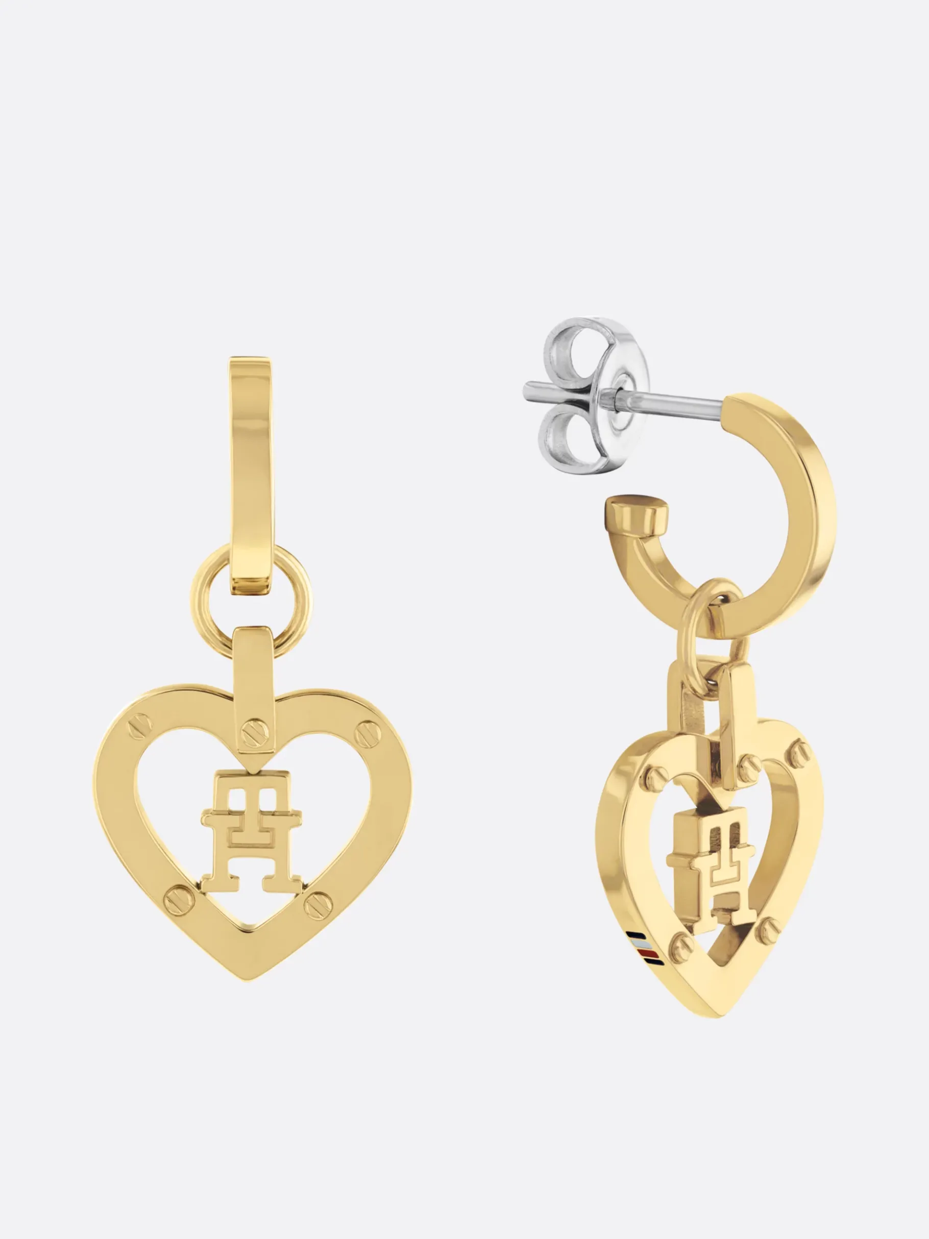 Tommy Hilfiger Verete Ohrringe mit TH-Monogramm-Herz GOLD Best Sale