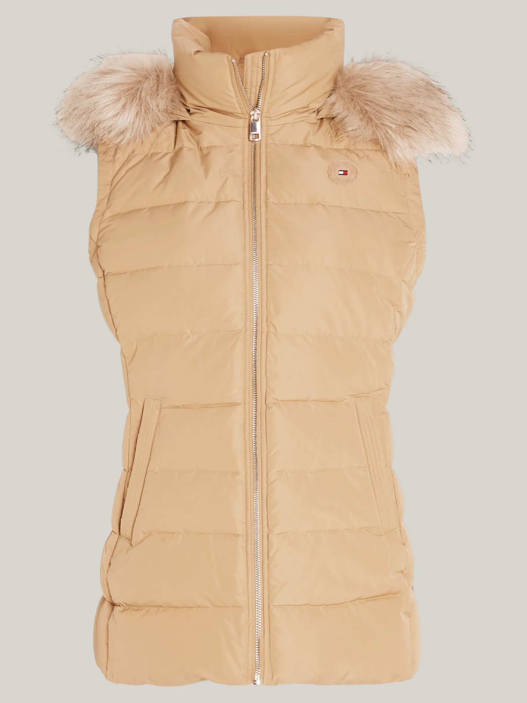 Tommy Hilfiger Wasserabweisende Daunenweste mit Kapuze CLASSIC KHAKI Best