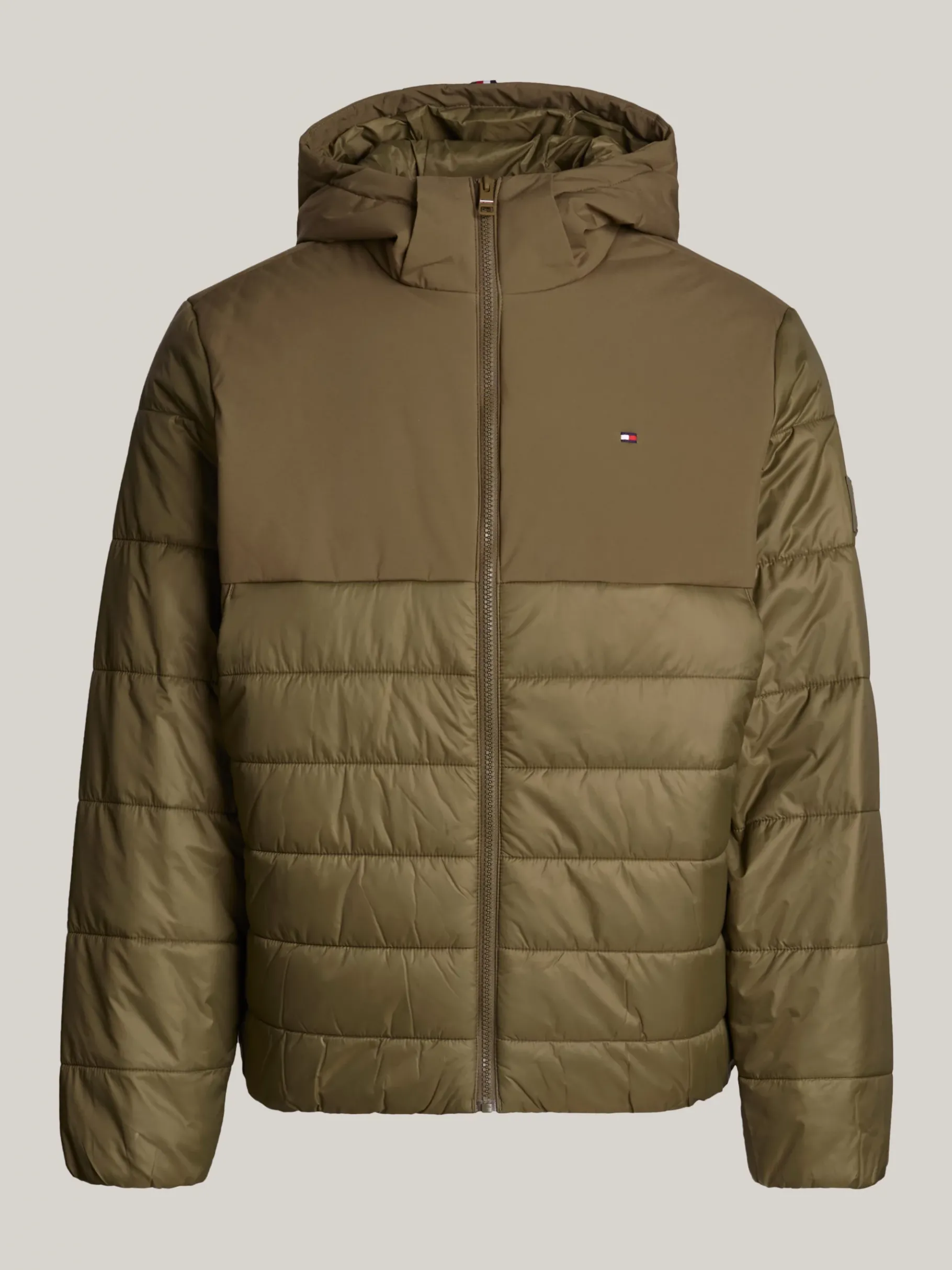 Tommy Hilfiger Wasserabweisende Thermo-Jacke mit Kapuze ARMY GREEN New