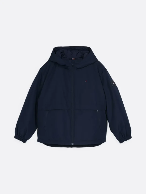 Tommy Hilfiger Wattierte Color Block-Jacke mit Kapuze DARK NIGHT NAVY Shop