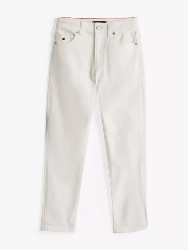 Tommy Hilfiger Weiße Slim Straight Leg Jeans WHITE Outlet