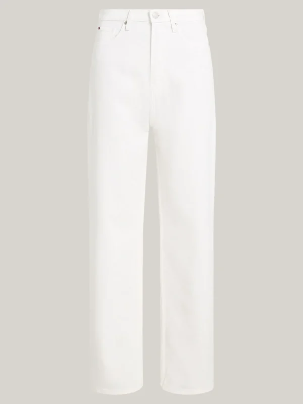 Tommy Hilfiger Weiße Straight Leg Jeans mit hohem Bund ECRU Discount