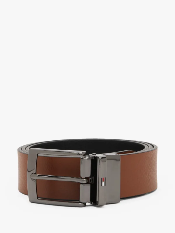 Tommy Hilfiger Wendegürtel aus Leder mit eckiger Schnalle BLACK / COFFEE BEAN Clearance