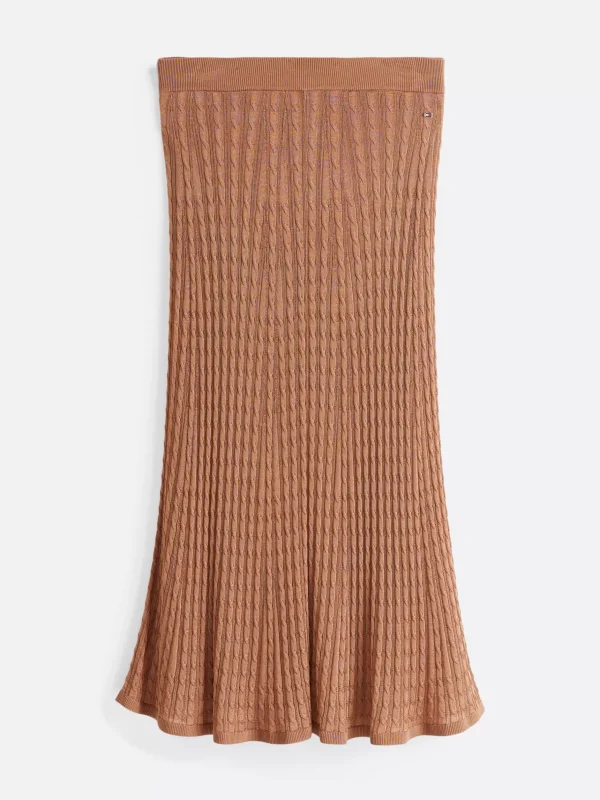 Tommy Hilfiger Zopfstrick-Midirock in A-Linie SAFARI CANVAS Shop