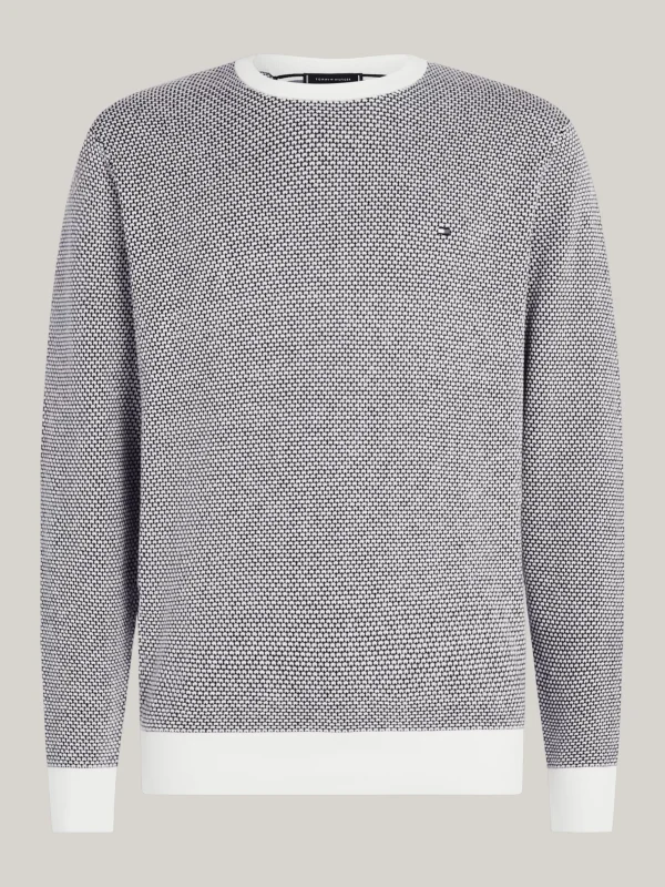 Tommy Hilfiger Zweifarbiger Pullover mit Kaschmir IVORY / MULTI Discount