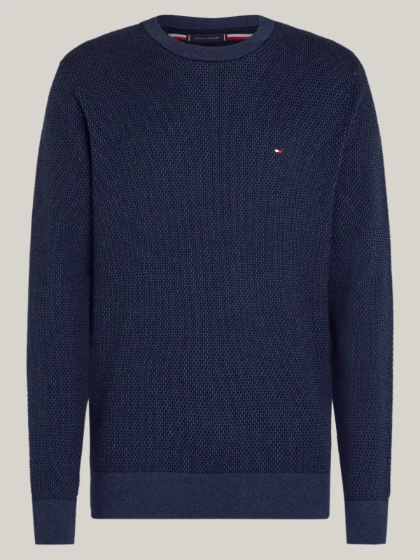 Tommy Hilfiger Zweifarbiger Pullover mit Kaschmir DESERT SKY/MULTI Flash Sale